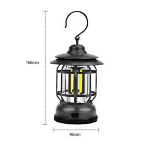 Đèn led cắm trại Camping kiểu cổ điển dùng 3 pin AA 1.5V ( Đen )