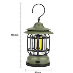 Đèn led cắm trại Camping kiểu cổ điển dùng 3 pin AA 1.5V ( Xanh )