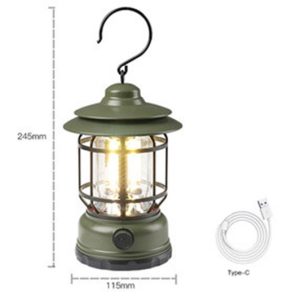 Đèn led cắm trại Camping kiểu cổ điển dùng pin 18650 ( Xanh )
